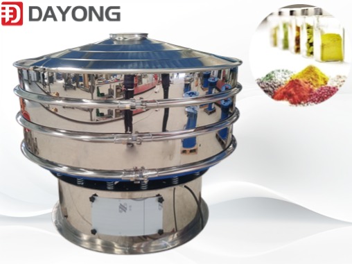 Rotating vibrating screen for screening food additives